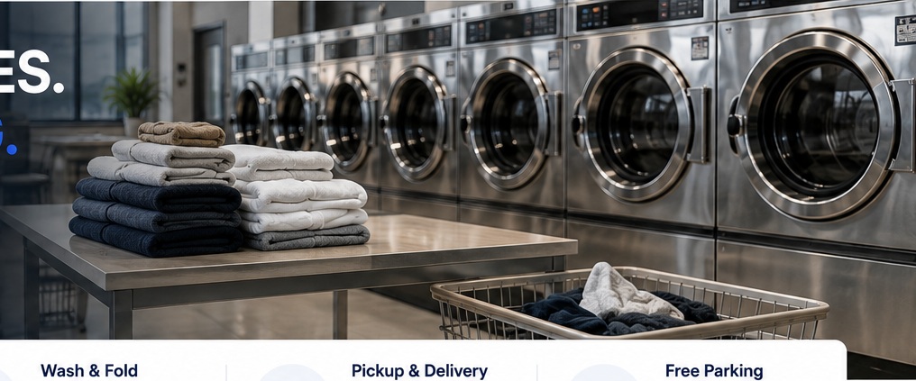 Modern laundromat interior