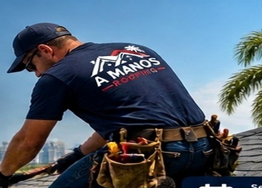 Roofer working on a residential roof
